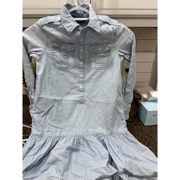 Polo Ralph Lauren Other - polo ralph lauren light blue denim dress with ruffles‎ girl's 7